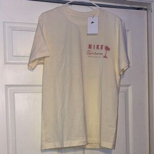Nike Cream and Pink Short Sleeve Tee